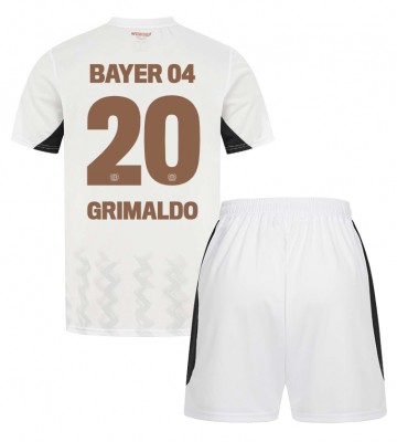 Bayer Leverkusen Alejandro Grimaldo #20 Segunda Equipación Niños 2024-25 Manga Corta (+ Pantalones cortos)